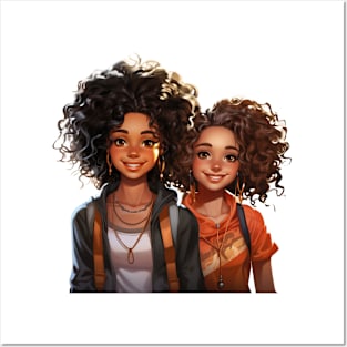 AFRICAN AMERICAN GIRLS SMILING HAPPY Posters and Art